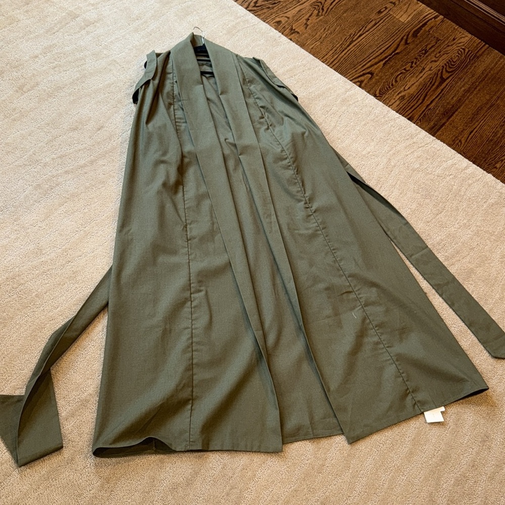 COMMENSE Cotton‎ & Linen Belted Sleeveless Open Front Long Dress - Picture 11 of 17